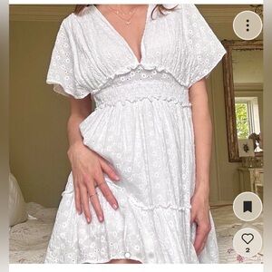 Zara White Eyelet Dress NWT